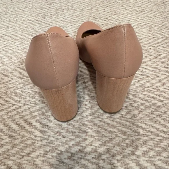 Chloe Nude Neutral Round Toe Block Heels | Size 37.5 - Picture 3 of 5